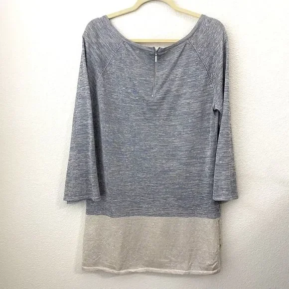 Nordstrom Tunic Top Womens Large Linen Blend Gray - Picture 2 of 7